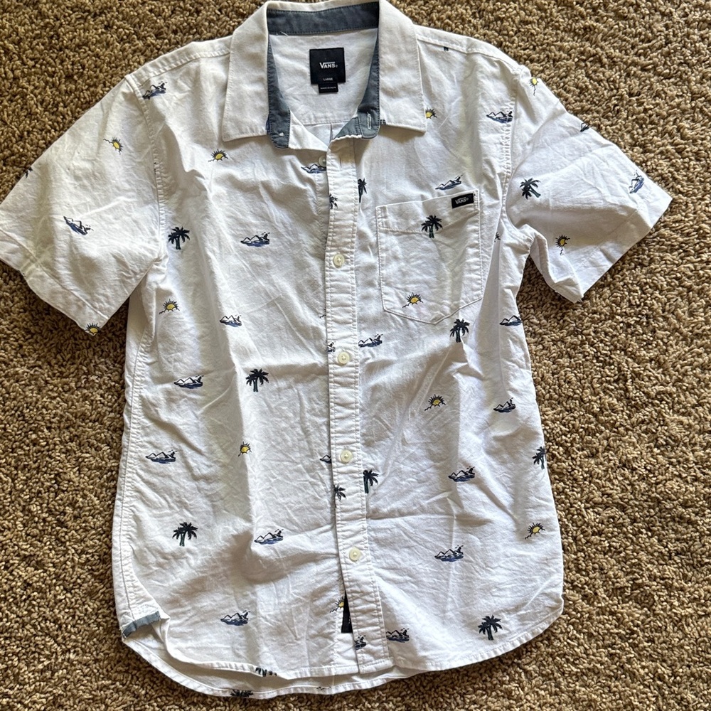 Vans White Shirt with Sun Embroidery